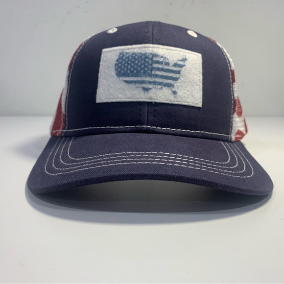 Paramount Apparel Map Freedom American Flag Ball Cap One Size Red White Blue - Picture 6 of 12